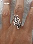 Boho Vintage Floral Cutout Open Ring Beach Vacation Ethnic Jewelry
