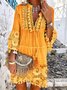 Notched Plain Fit Boho Dresses