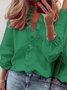 Polyester Fibre Loose Floral V Neck Shirt & Blouses