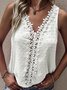 Lace Vacation Loose V Neck Tank Top