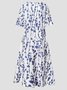 Floral Crew Neck Floral Dress