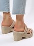 Multi Braided Straps Two Ways Wear Platform Chunky Heel Espadrille Sandals