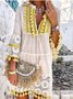Notched Plain Fit Boho Dresses