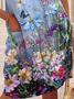 Floral Casual Crew Neck Dress