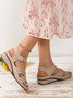 Vintage Cross Strap Wedge Sandals