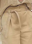 Plain Loose Cropped Pants & Belt