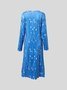 Casual Floral Autumn Daily Regular Fit Long sleeve Crew Neck T-Shirt Dress A-Line Dresses for Women