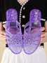 Transparent Embossed Flower House Slippers