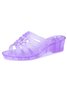 Transparent Embossed Flower House Slippers