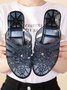 Transparent Embossed Flower House Slippers