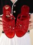 Transparent Embossed Flower House Slippers