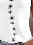 Casual Regular Fit Notched Floral Tank Top