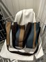 Casual Striped Stitching Shoulder Messenger Bag Urban Vacation Women