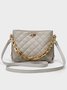 Elegant Embossed Leather Chain Handbag Messenger Bag Urban Ladies