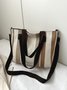 Casual Striped Stitching Shoulder Messenger Bag Urban Vacation Women