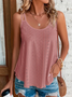 Plain Solid Eyelet Embroidery Cami  Casual Cami