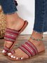 Boho Braided Toe Ring Slide Sandals