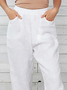 Loose Plain Linen Linen Pants