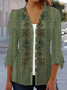 Casual V Neck Ethnic Knitted Two-Piece Set