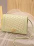 Urban Leisure Fishnet Leather Stitching Shoulder Bag Daily Commuting Ladies