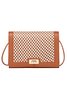 Urban Leisure Fishnet Leather Stitching Shoulder Bag Daily Commuting Ladies