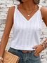 Casual Geometric Spaghetti Solid Knot Shoulder Tank Top