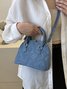 Urban Casual Imitation Denim Leather Handbag Women's Messenger Bag