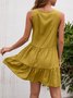 Green Loose Comfort Belt Shirt Dress