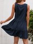 Green Loose Comfort Belt Shirt Dress