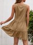 Green Loose Comfort Belt Shirt Dress