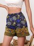 Breathable Comfort Loose Ethnic Floral Shorts