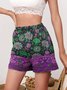 Breathable Comfort Loose Ethnic Floral Shorts