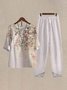 Loose Vacation Cotton And Linen Regular Sleeve Two-Piece Set