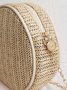 Urban Casual Straw Woven Round Messenger Bag Vacation Women's Shoulder Bag