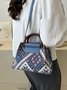 Urban Casual Ethnic Pattern Canvas Leather Stitching Messenger Bag Vacation Women's Clutch Bag