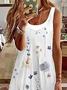 Casual Floral Loose Crew Neck Dress