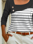 Striped Loose Casual Asymmetrical Shirt