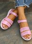 Casual Braided Strappy Sandals with Velcro