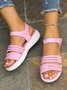 Casual Braided Strappy Sandals with Velcro