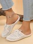 Women Lace Up Hollow Out Waterproof Beach Mules
