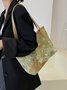 Art Flower Oil Painting Cloth Large Capacity Tote Bag