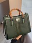 Urban Croc Embossed Bamboo Tote