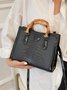 Urban Croc Embossed Bamboo Tote