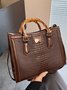 Urban Croc Embossed Bamboo Tote