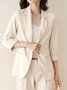 Women's Urban Casual Solid Color Pocket Button Suit Clothing
