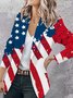 Casual America Flag Shawl Collar Regular Fit Blazer