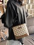 Retro Classic Presbyopia Pattern Leather Stitching Commuter Crossbody Bag