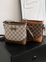 Retro Classic Presbyopia Pattern Leather Stitching Commuter Crossbody Bag