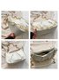 Leather Ruffles Pearl Chain Cloud Bag