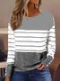 Striped Buttoned Casual T-Shirt